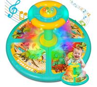 Sumapner Dinosaur Sit and Spin Toys for Toddlers 1 2 3 4 Years Old, Extra Large Size, Christmas Birthday Gift for Kids Boys Girls with Music & LED Lights, 360°Spinning Seat Sensory Toys