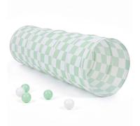 Sumbababy Pop up Kids Play Tunnel Indoor with Green Checkerboard Pattern | Fodable Tunnel for Toddlers to Crawl Through with Peach-skin Fabric, Children Play-zone Decor, EN71 Certified, 175×46 cm