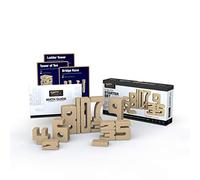 SumBlox Wooden Number Building Blocks, Educational Math Learning Set, Natural Wood, 27 Pieces, Height-Based Learning, with Math Guide, Activity Cards, Storage Box, for Ages 3+