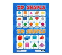 Sumbox 2D and 3D Shapes Educational Poster for Kids, Bright & Colourful Wall Chart A3 Poster for Early Years Learning, Classrooms, Nurseries, Playrooms & Home Study Spaces