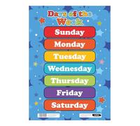 Sumbox Days of the Week Educational Poster A3 Size Time Learning Wall Chart for Classroom or Home