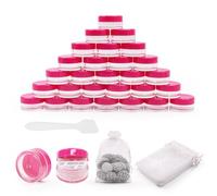 SumDirect 100Pcs 5Gram Plastic Cosmetic Containers Sample Packing Bottles (Hot Pink)