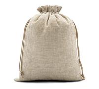 SumDirect 20Pcs 20x25cm Brown Linen Burlap Bags, lightweight Gift Bags Breathable Hessian Pouches with Drawstring Packing Storage Jute Sacks for Wedding, Party, Birthday, DIY Craft