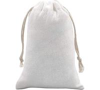 SumDirect 20Pcs Cotton Muslin Bags,White Mini lightweight Gift Bags Breathable Pouches with Drawstring Reusable Packing Storage Bags for Wedding, Party, Birthday (8x12cm)