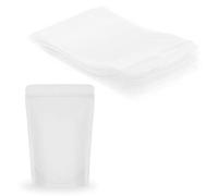 SumDirect 50pcs 15x22cm Matte Frosted Stand Up Food Bags, Zipper Stand-up Reusable Sealing Food Pouches Snack Packing Bag with Tear Notch Thicken Heat sealable for Storing, Snack Tea and Drinking