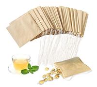 SumDirect Disposable Tea Filter Bags - 7x8cm Small Empty Paper Unbleached Biodegradable Pouches with Drawstring for Loose Tea, Coffee Grounds, DIY Herbal Tea Bags (Original Color, 200PCS)