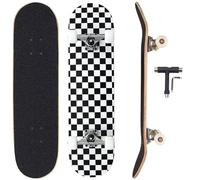 Sumeber Standard Skateboards for Beginners Kids Boys Girls Youths Adults Starter-Complete Skate Boards 31''x 8'' Maple Wood Skateboard (Checkerboard)