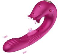 Sumeber Vibrators for Her Clitoris and G-Spot, Silicone Tongue Licking and Suction Vibrator with Shock Function, Erotic Sex Toy for Women, Couples