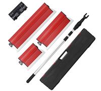 SUMED Drywall Skimming Blade Set, 10"+24"+32" Skimming Blade+ 33"-77" Extension Handle Pole with Portable Case, Stainless Steel Drywall Smoothing Spatula for Large Working Area Sheetrock/Wall-Board