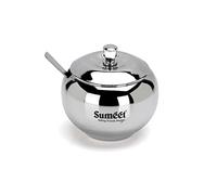 Sumeet Stainless Steel Ghee and Oil Pot, Storage Container with Spoon for Kitchen, 8.5cm Dia, 230ML -(Pack of 1), Silver