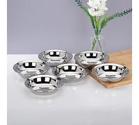 Sumeet Stainless Steel Heavy Gauge Multi Utility Serving Plates with Mirror Finish 12.5cm Dia - Set of 6pc, Silver