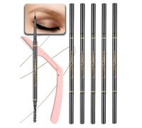 SUMEITANG Light Brown Eye Brow Pencils for Women, 6Pcs Waterproof Eyebrow Pencil, 1.5mm Micro-Fine Tip & Spiral Brush with Brow Razors Perfect for Creating a Natural and Delicate Eyebrow Look Makeup