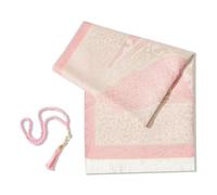SUMELA Muslim Prayer Rug with Tasbih - Prayer Mat - Islamic Gifts Set - Prayer Matt Islam - Travel Prayer Mat - Islamıc Prayer Rug - Portable Prayer Mat - Muslim Gifts for Women Men (Pink)