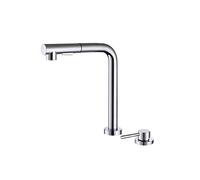 SUMERAIN 2-Hole Chrome Kitchen Faucet with 360° Rotatable Spout, Pull-Down Spray Head, 2 Jet Types, Silver