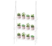 Sumerflos 3-Tier Acrylic Window Boxes Plant Shelves for Windows, Acrylic Hanging Window Plant Shelves, Indoor Windows Wall Hanging Plant Stand Flower Display Shelves