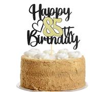 Sumerk 1 PC Happy 85th Birthday Cake Topper Gold Happy Birthday Cake Decorations for Women Men 85th Birthday Cake Toppers Cake Decoration for Birthday Anniversary Party