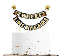 Sumerk 19 Pcs Happy 18th Birthday Cake Topper Gold Happy Birthday Banner + 2 Stars Cupcake Topper Cake Decorations for Girls Boys Men Women Party Bunting