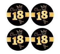 Sumerk 48 PCS Black and Gold 18th Birthday Stickers 2 Inches Round Waterproof 18th Stickers for Bottles Cups Birthday Card Seal Party Favor Bags Seal