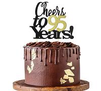 Sumerk Cheers to 95 Years Cake Topper 95th Birthday Cake Toppers Wedding Anniversary Party Decorations Supplies - 1 Pack