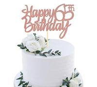 Sumerk Rose Gold Glitter Happy 65th Birthday Cake Topper 65th Cake Topper for Birthday Anniversary Party Decorations - Pack of 1