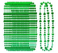 SUMERSHA 20pcs St. Patrick Shamrock Bead Necklaces Green Clover Beads Necklace Irish Party Carnival Celebration Costume Accessories