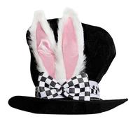 SumetiCoser Easter Bunny Ears Top Hat with Mad Rabbit Nose Costume Accessories Fancy Dress for Halloween Magician Cosplay Outfit (Hat)
