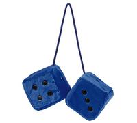 Sumex Branded Home & Car Mirrior Hanging Fluffy Furry Dice (Blue with Black Spots)