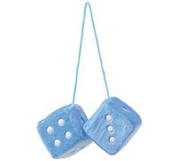 Sumex Branded Home & Car Mirrior Hanging Fluffy Furry Dice (Blue with White Spots)