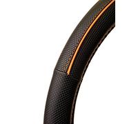 Sumex Car+ Leather Car Steering Wheel Glove Cover (Black with Orange Line)