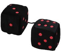 SUMEX DADOS60 Furry Dice with Dots - Black/Red