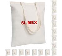 Sumex Sublimation Blanks Canvas Tote Bags Bulk,16 Pack 14"×16" Polyester Reusable Shopping Canvas Bag for Heat Press(Off White)