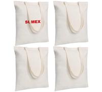 Sumex Sublimation Blanks Canvas Tote Bags Bulk,4 Pack 14"×16" Polyester Reusable Shopping Canvas Bag for Heat Press(Off White)