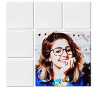 Sumex Sublimation Blanks Ceramic Tiles for Crafts,6 Pcs Glossy White Ceramic Tile for Heat Press(20×20cm)