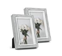 SUMGAR 6x4 Photo Frames Grey Wooden Picture Frame with Glass Front Graduation Wedding Family Kids Best Friend Birthday Gifts for Christmas Double Deep Picture Frames for Wall and Desk Display