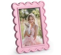 SUMGAR 6x4 Photo Frames Pink Photo Frame 4x6 Picture Frames Modern Picture Frame With Curved Lines For Tabletop Or Wall Mount, Perfect For Photos, Posters, Certificates, Girls Room & Home Decor