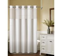 SUMGAR Hookless Shower Curtain with Snap on Liner, White Waffle, 180x188cm