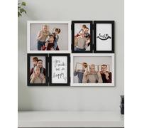 SUMGAR Photo Frames Multiple Pictures Frames for Wall Family Multi Aperture Collage Photo Frame 5x7 3x5 Black And White Set of 6 Tabletop Modern Display Gifts For Christmas Friends Birthday