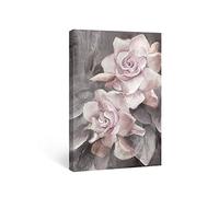 SUMGAR Pink Grey Wall Art Rose Flowers Blush Pictures Dusty Pink Canvas Print Floral Painting Gray Modern Romantic Artwork Home Decor for Women Girl Bedroom Bathroom Living Room 40x60cm