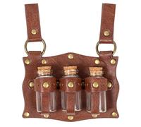 SUMGOGO Cork Potion Bottle Belt Loop Magic Vial Jar Glass Hollween Festival Cosplay Costume Decor Accessory Witch Props, Brown, Default