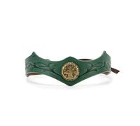SUMGOGO Fantasy Badge Headpiece Leather Medieval Crown Vintage Forest Elf Leaf Carving Cosplay Headband Festival Renaissance Costume (Green)