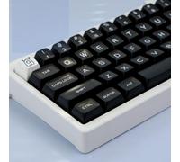 Sumgsn 154 Keys WOB Keycaps, Black and White Minimalist PBT Keycap,Cherry Profile Double Shot Keycap, Custom Keycap Set for 60/75/84/104/108 Layout Keyboard (Black)