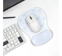 Sumgsn Blue Bow Mouse Pad with Gel Wrist Rest Support - Ergonomic Cooling Mousepad Support with Non-Slip Base for Computer/Office/Home