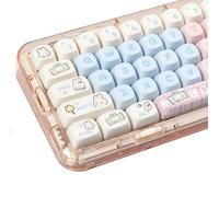 Sumgsn Pink Rabbit MOA Profile PBT Keycaps, 139 Keys, USB-C, Mechanical, QWERTY, Cherry MX Compatible, 9.8mm Height, Keycap Set for 61/64/87/104/108 Layouts