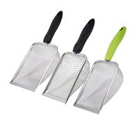 SUMHEN 3PCS Stainless Steel Cat Litter Scoop,Litter Cleaner Corner Scoop Sand Sifter,Easy to Clean Cat Little Box, Sifting Litter Scoop Shovel for Reptile Terrarium Sand Waste