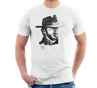 Sumi E Clint Eastwood The Good The Bad and The Ugly Men's T-Shirt White