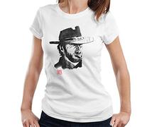 Sumi E Clint Eastwood The Good The Bad and The Ugly Women's T-Shirt