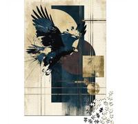 Sumi-E Eagle Zen No. 22 - Japanese Ink Wildli Jigsaw Puzzle, 1000 Piece | For the Christmas break: Adult jigsaw puzzle with 1000 pieces combines a 1000-piece challenge with relaxed seasonal leisure.