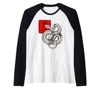 SUMI-E Ink Art VENTRAL View Snake Aesthetic Ink Anatomy Raglan Baseball Tee