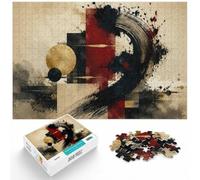 Sumi-E Zen Abstraction No. 02 - Japanese Ink Jigsaw Puzzle, 1000 Piece | For relaxed holiday time, this adult jigsaw puzzle with 1000 pieces offers a longer activity for the holidays.