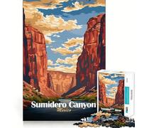 Sumidero Canyon, Mexico Travel Poster 1000 Piece Jigsaw Puzzles for Adults Jigsaw Think Toy Calm Relax Clean Cut Wall Art Decor 38x52cm